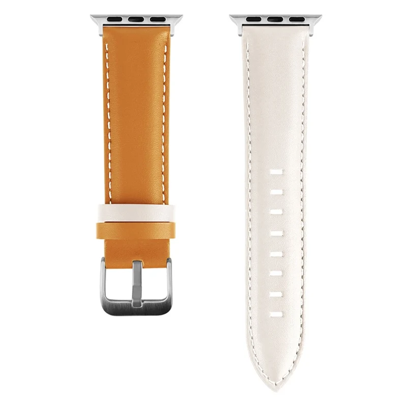 Apple Watch 9 8 7 41mm / SE (2022) SE (2023) SE 6 5 4 40mm / 3 2 1 38mm Band Classic Cow Leather Strap - Red / Green