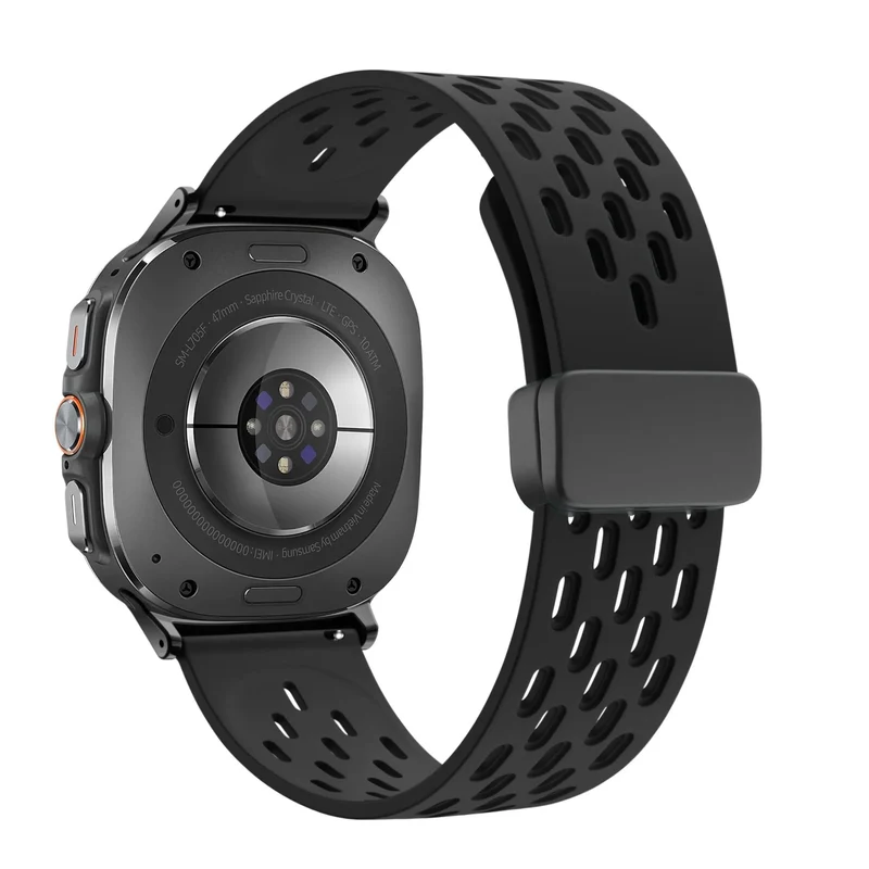 Bandz Samsung Galaxy Watch Ultra 2 D-Schnalle Sportarmband 'Air' (Schwarz)
