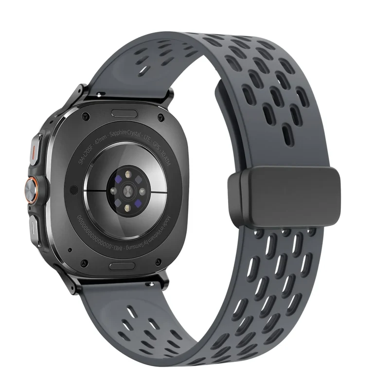 Bandz Samsung Galaxy Watch Ultra 2 D-Schnalle Sportarmband 'Air' (Dunkelgrau)