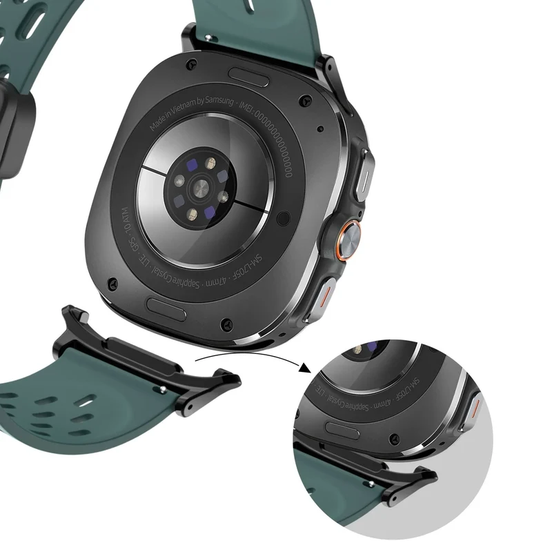 Bandz Samsung Galaxy Watch Ultra 2 D-Schnalle Sportarmband 'Air' (Viridiangrün)