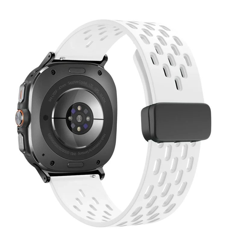 Bandz Samsung Galaxy Watch Ultra 2 D-Schnalle Sportarmband 'Air' (Weiß)