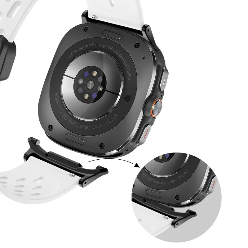 Bandz Samsung Galaxy Watch Ultra 2 D-Schnalle Sportarmband 'Air' (Weiß)
