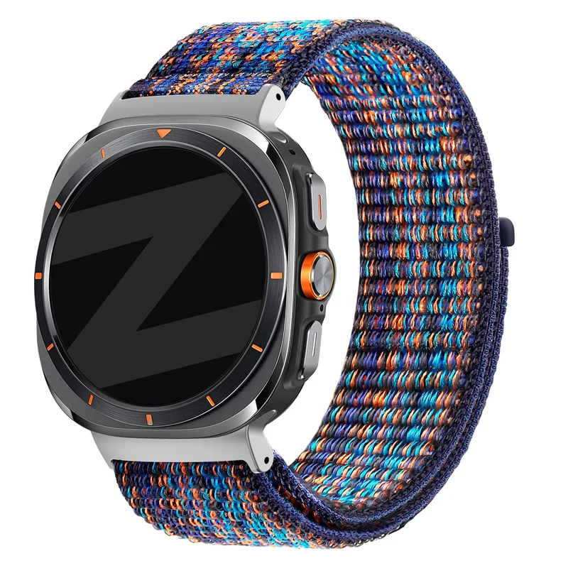 Bandz Samsung Galaxy Watch Ultra 2 Nylon Loop Armband (Blau Mix)