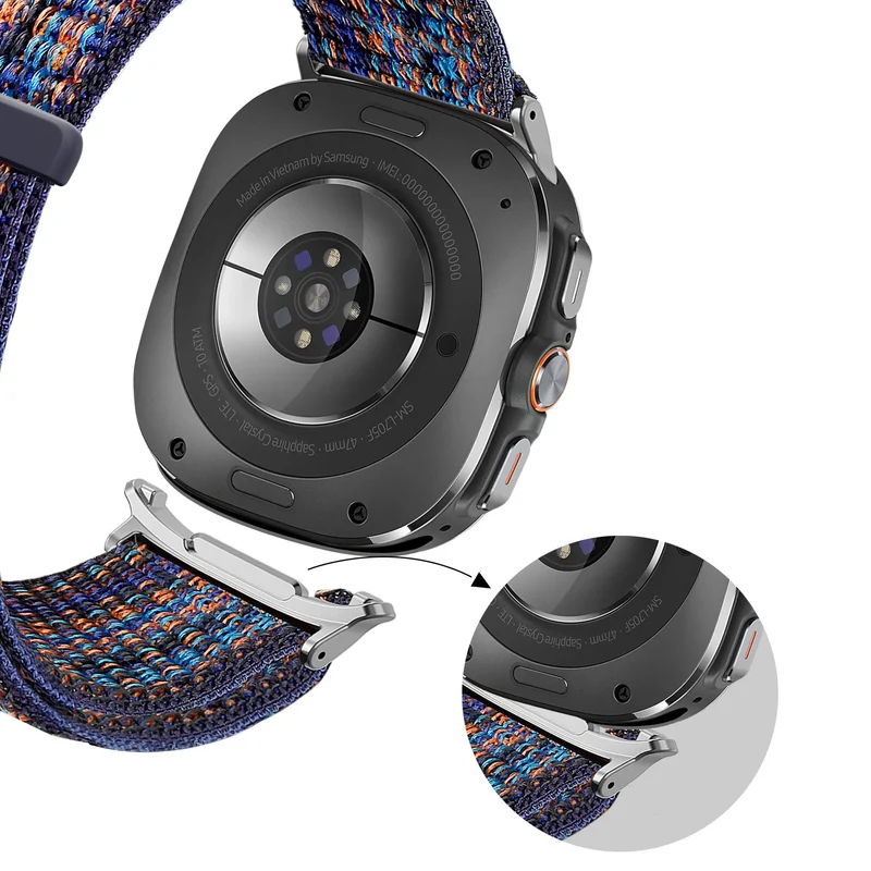 Bandz Samsung Galaxy Watch Ultra 2 Nylon Loop Armband (Blau Mix)