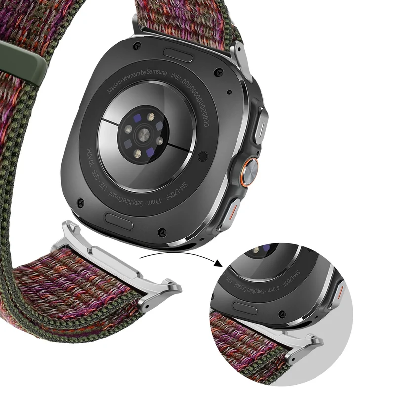 Bandz Samsung Galaxy Watch Ultra 2 Nylon Loop Armband (Grün Mix)