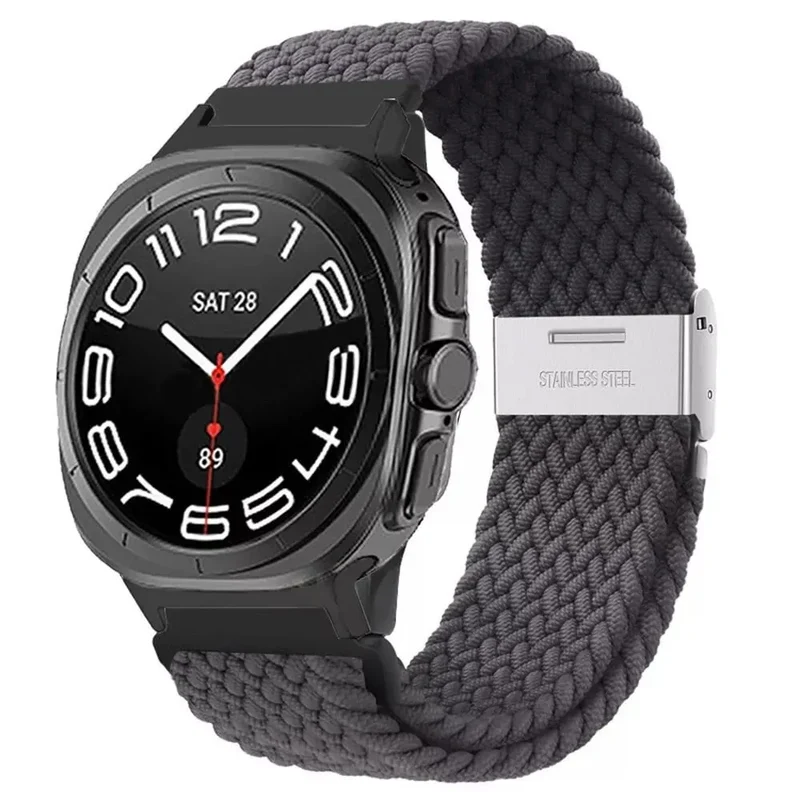 Samsung Galaxy Watch Ultra 2 Geflochtenes Nylonarmband (Dunkelgrau)