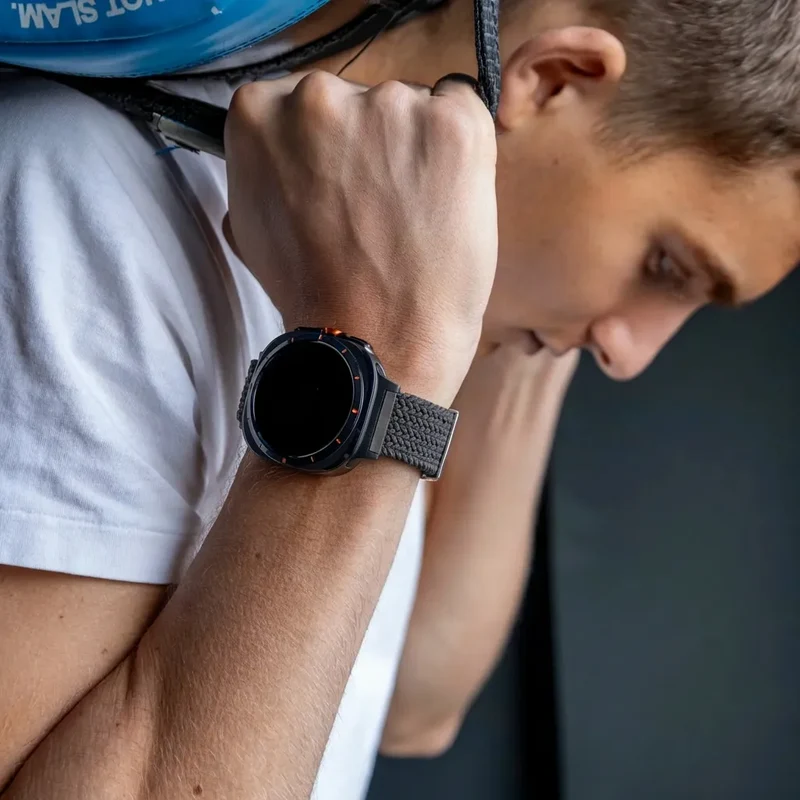 Samsung Galaxy Watch Ultra 2 Geflochtenes Nylonarmband (Dunkelgrau)