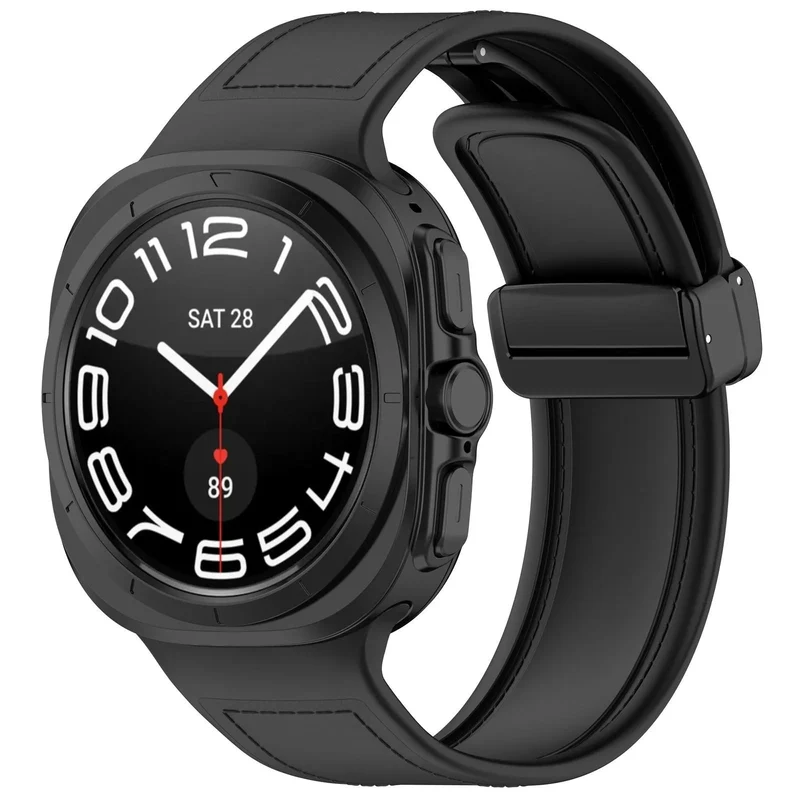 Samsung Galaxy Watch Ultra 2 Leder Hybrid Armband (Schwarz)