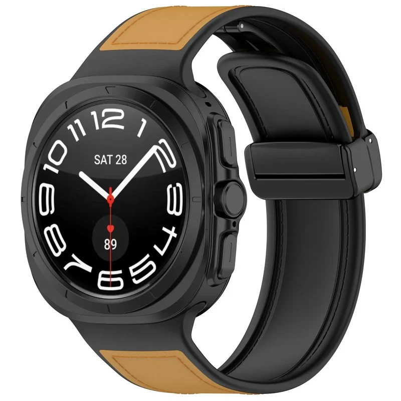Samsung Galaxy Watch Ultra 2 Leder Hybrid Armband (Hellbraun)
