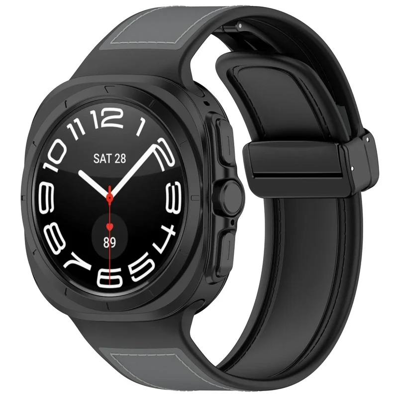 Samsung Galaxy Watch Ultra 2 Leder Hybrid Armband (Grau)