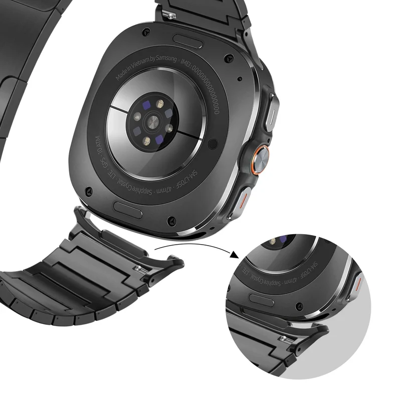 Bandz Samsung Galaxy Watch Ultra 2 Titanarmband 'One Bead' (Schwarz)