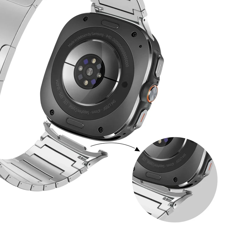 Bandz Samsung Galaxy Watch Ultra 2 Titanarmband 'One Bead' (Silber)