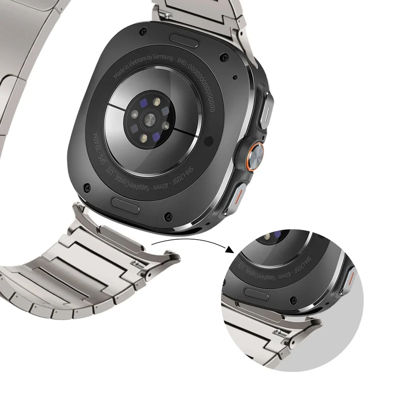 Bandz Samsung Galaxy Watch Ultra 2 Titanarmband 'One Bead' (Titan Grau)