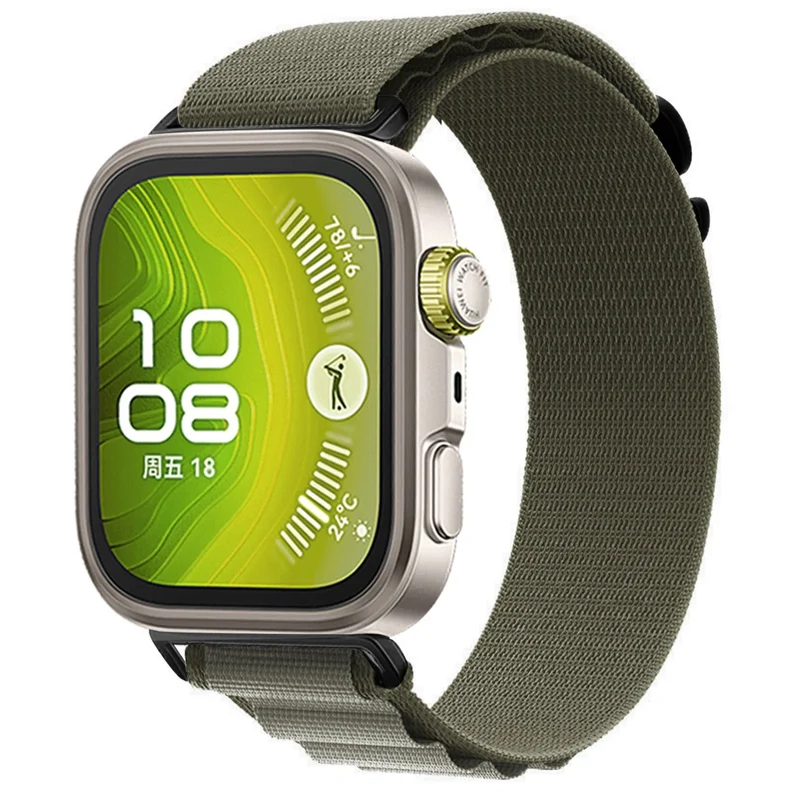 Huawei Watch Fit 4 Alpine Nylon Armband (Olivgrün)