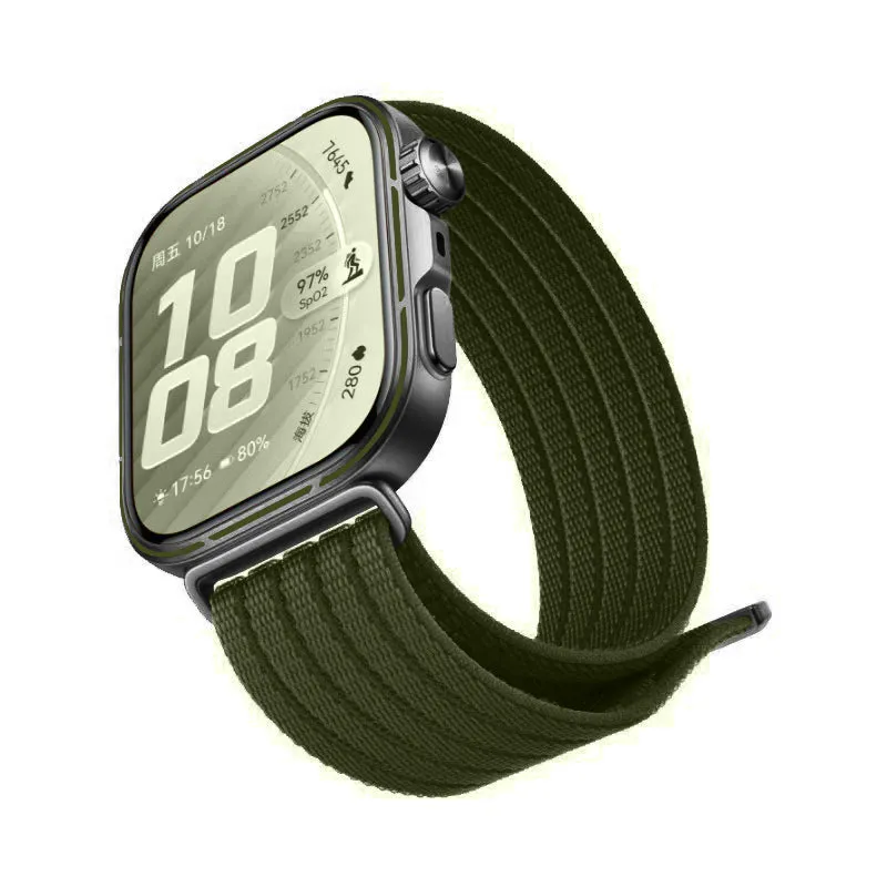 Huawei Watch Fit 5 Ultradünnes Nylonband (Dunkelgrün)