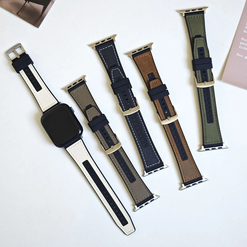 Apple Watch 49mm / 45mm / 44mm / 42mm Watch Bracelet - White+Black