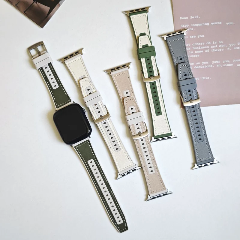 Apple Watch 49mm / 45mm / 44mm / 42mm Watch Bracelet - White+Black