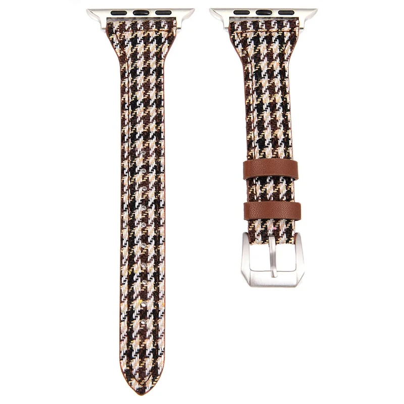 Apple Watch 49mm / 45mm / 44mm / 42mm Cow Leather and Fabric Watch Strap - Style A