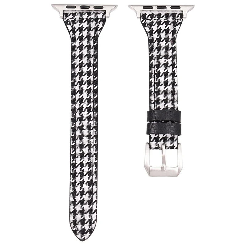 Apple Watch 49mm / 45mm / 44mm / 42mm Cow Leather and Fabric Watch Strap - Style A