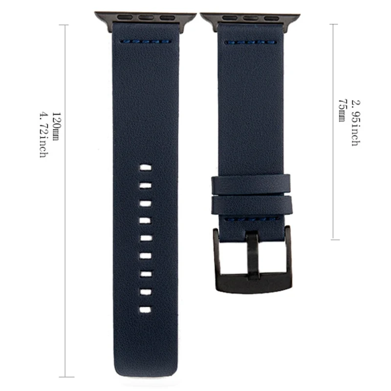 Apple Watch 49mm / 45mm / 44mm / 42mm Genuine Cow Leather Watch Band