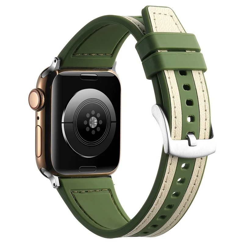 Apple Watch Series 41mm / 40mm / 38mm Watch Strap Sport Style Band - White+Black