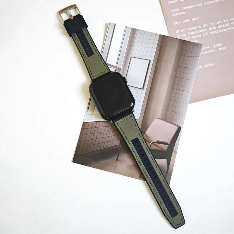 Apple Watch Series 41mm / 40mm / 38mm Watch Strap Sport Style Band - White+Black