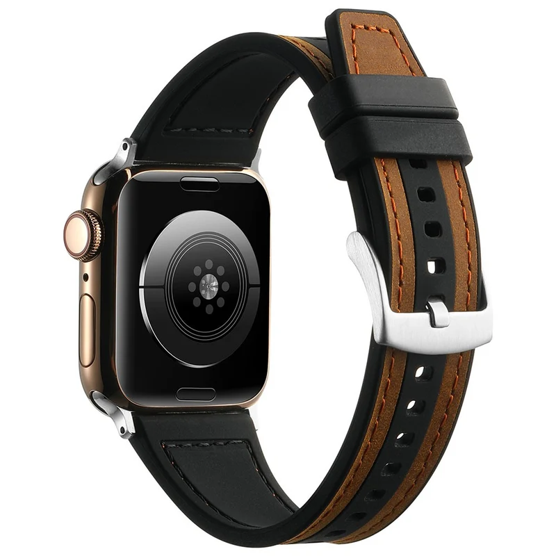 Apple Watch Series 41mm / 40mm / 38mm Watch Strap Sport Style Band - White+Black