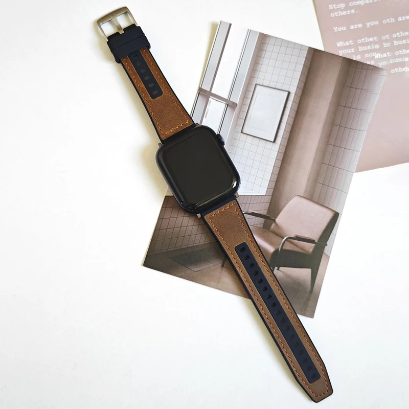 Apple Watch Series 41mm / 40mm / 38mm Watch Strap Sport Style Band - White+Black