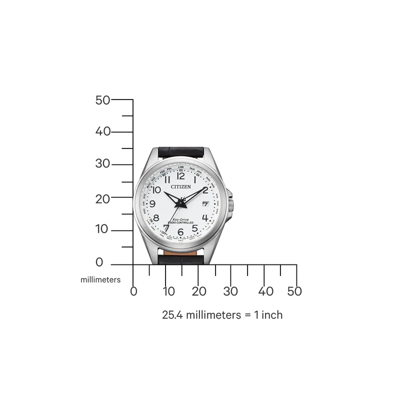 Citizen EC1180-14A Uhr • Radio Controlled • Schwarzes Lederband