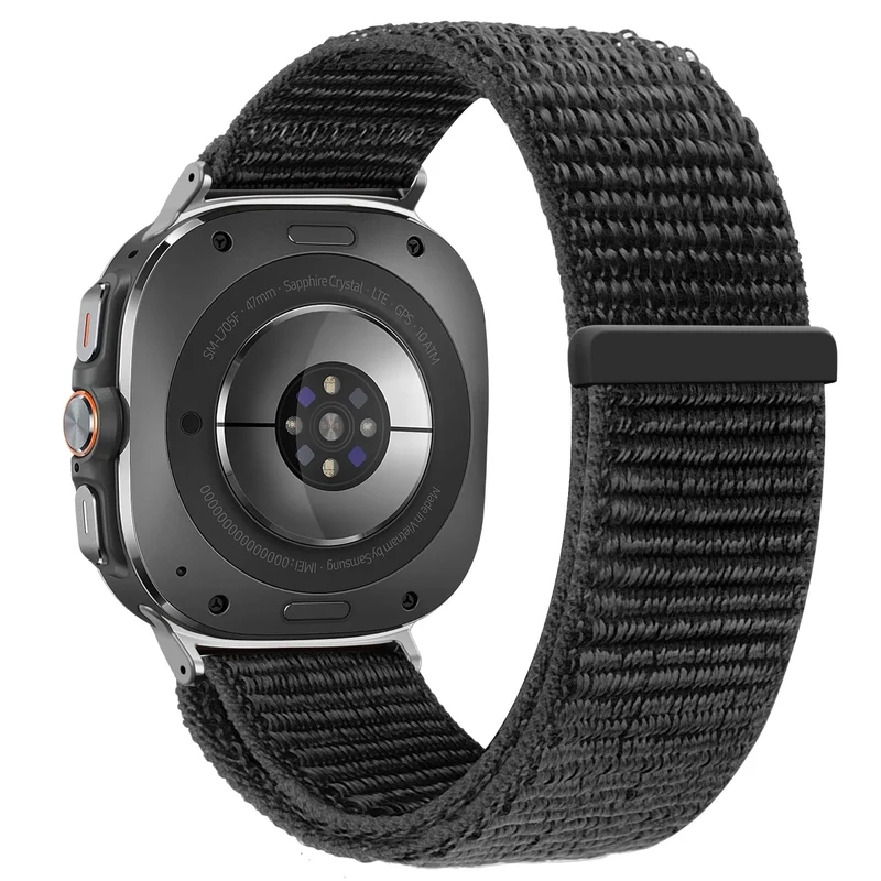 Bandz Samsung Galaxy Watch Ultra 2 Nylon Loop Armband (Schwarz)