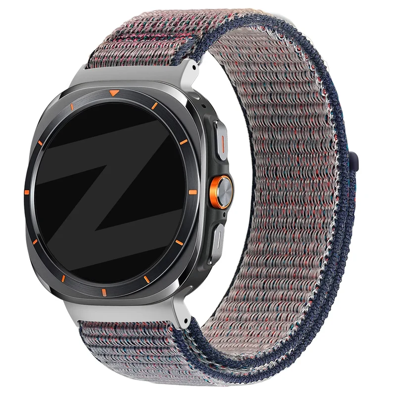 Bandz Samsung Galaxy Watch Ultra 2 Nylon Loop Armband (Dunkelblau)