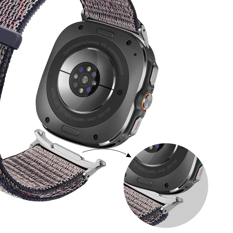 Bandz Samsung Galaxy Watch Ultra 2 Nylon Loop Armband (Dunkelblau)