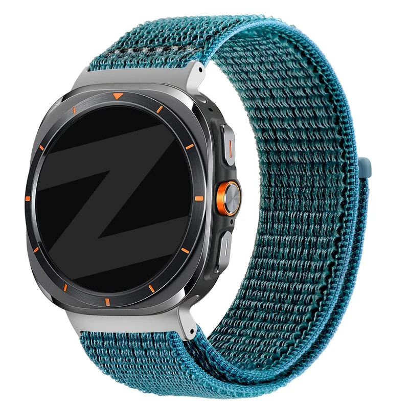 Bandz Samsung Galaxy Watch Ultra 2 Nylon Loop Armband (Blau-Grün)