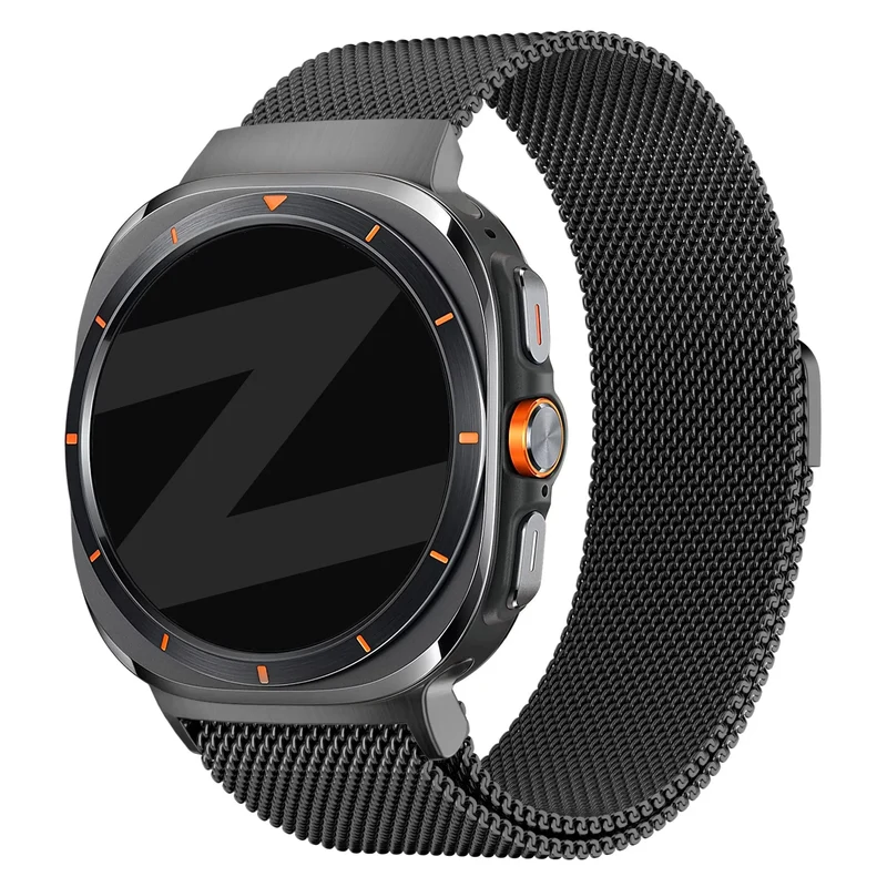 Bandz Samsung Galaxy Watch Ultra 2 Milanese Loop Armband (Schwarz)