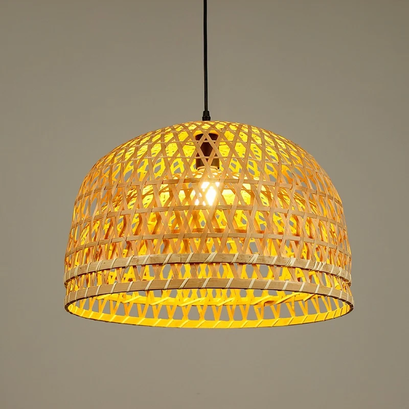 Woven Bamboo Dome Pendelleuchte
