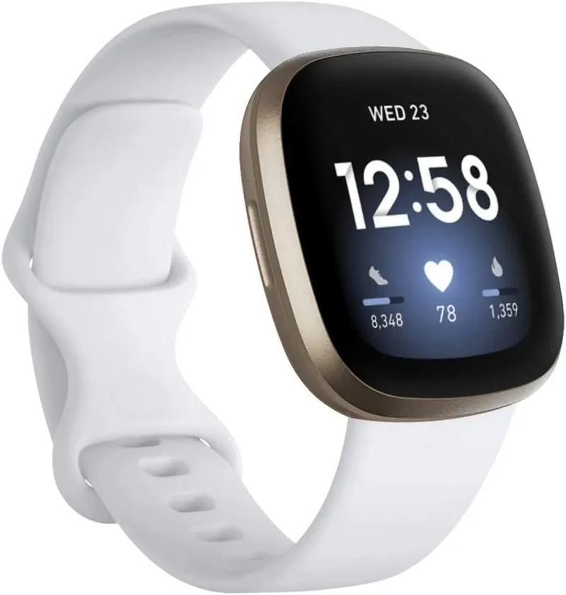 Fitbit Versa 3 Silikonarmband (Weiß)