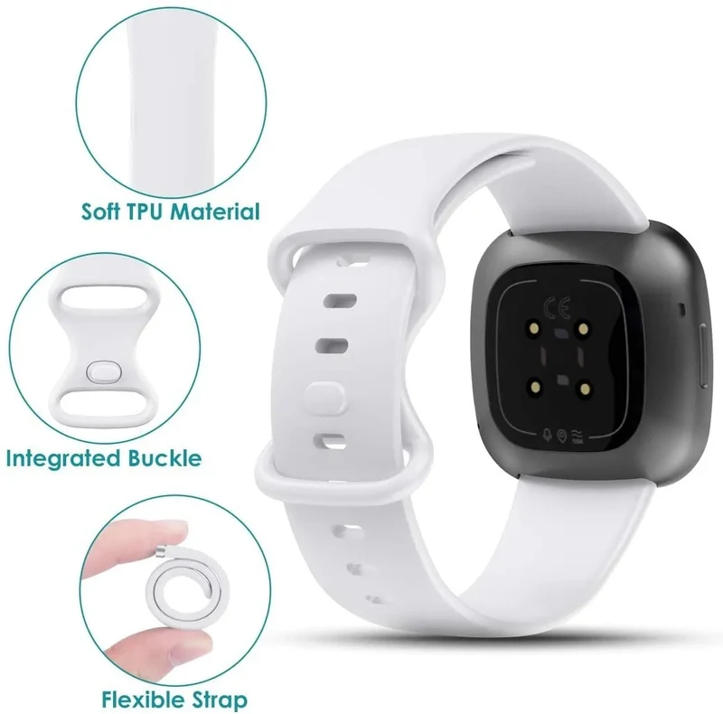 Fitbit Versa 3 Silikonarmband (Weiß)