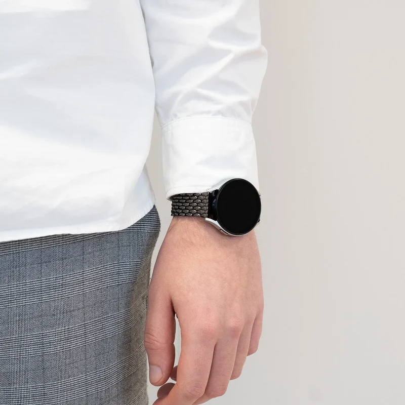 Bandz Huawei Watch GT 2 42mm Stahlarmband 'Dragon' (Schwarz)