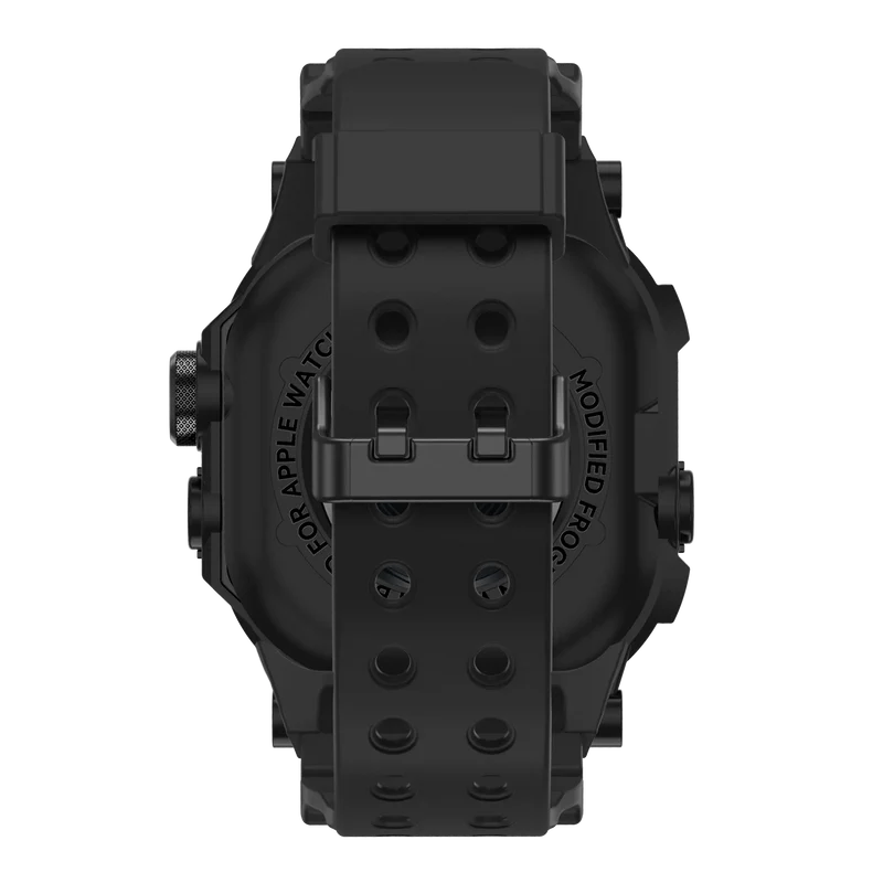 Bandz Apple Watch Ultra TPU Armband mit Case (Schwarz mit Schwarz)