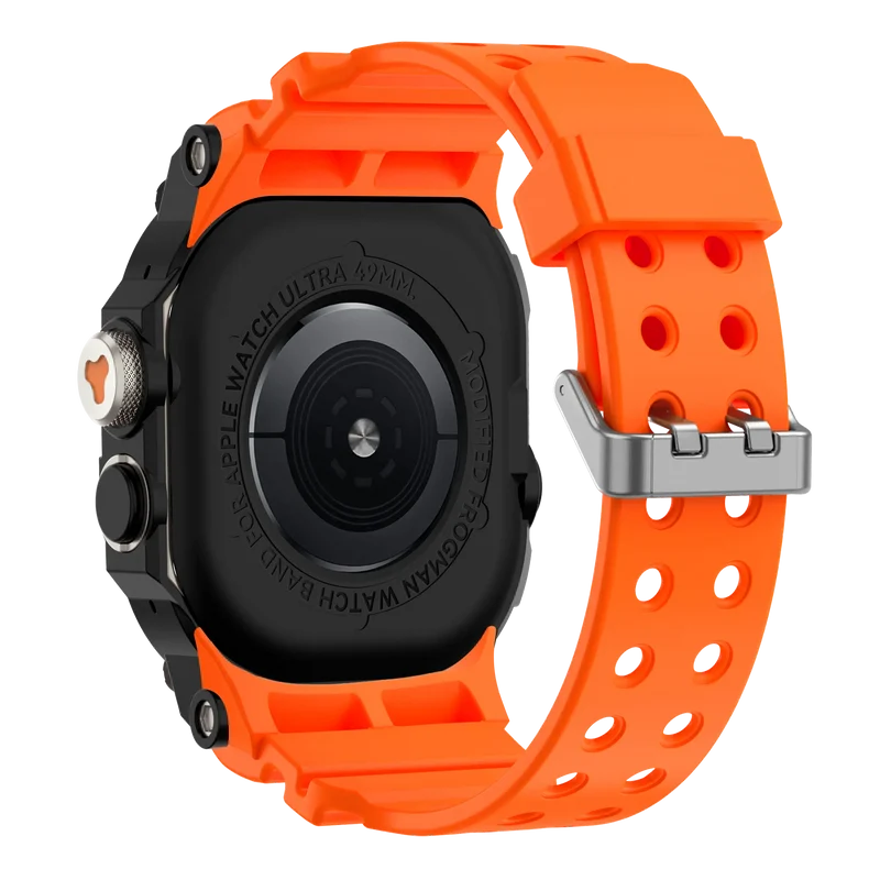 Bandz Apple Watch Ultra TPU Armband mit Case (Orange/Titan)