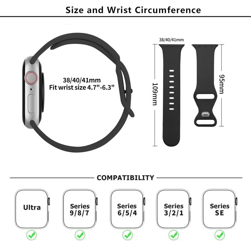 KALEBOL Apple Watch Series 41mm / 40mm / 38mm Watch Band Replacement, Size: S / M - Olive Green