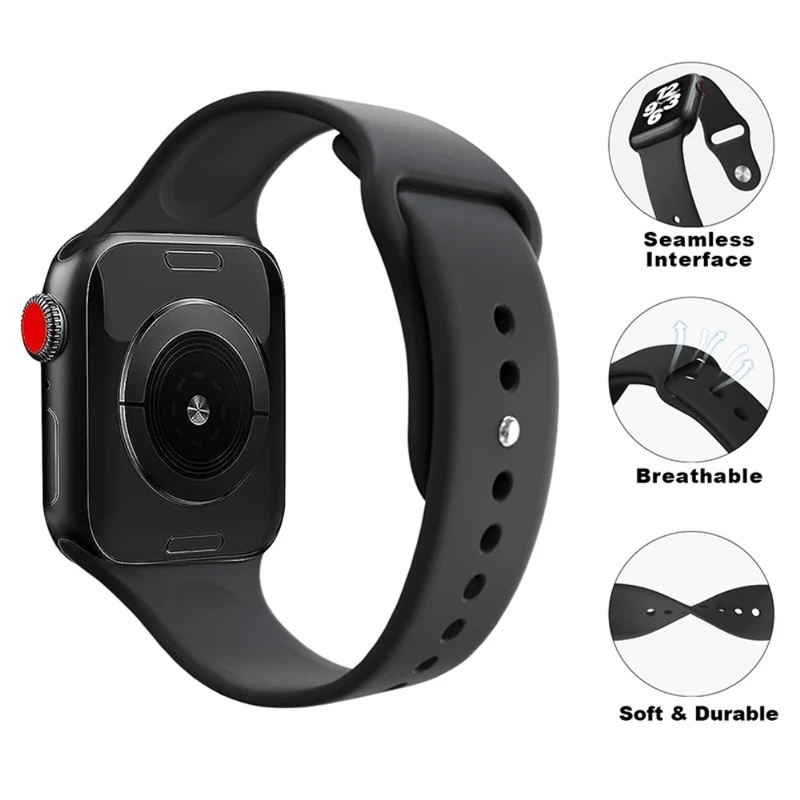 KALEBOL Apple Watch Series 41mm / 40mm / 38mm Silicone Watch Band, Size: S / M