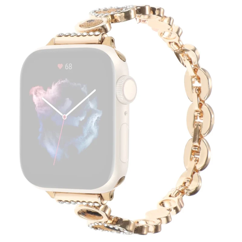 Leopard Print Band Apple Watch 49mm / 45mm / 44mm / 42mmm Metal Strap - Rose Gold
