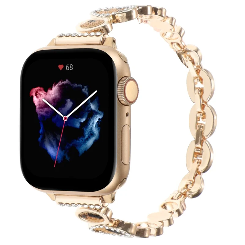 Leopard Print Band Apple Watch 49mm / 45mm / 44mm / 42mmm Metal Strap - Rose Gold