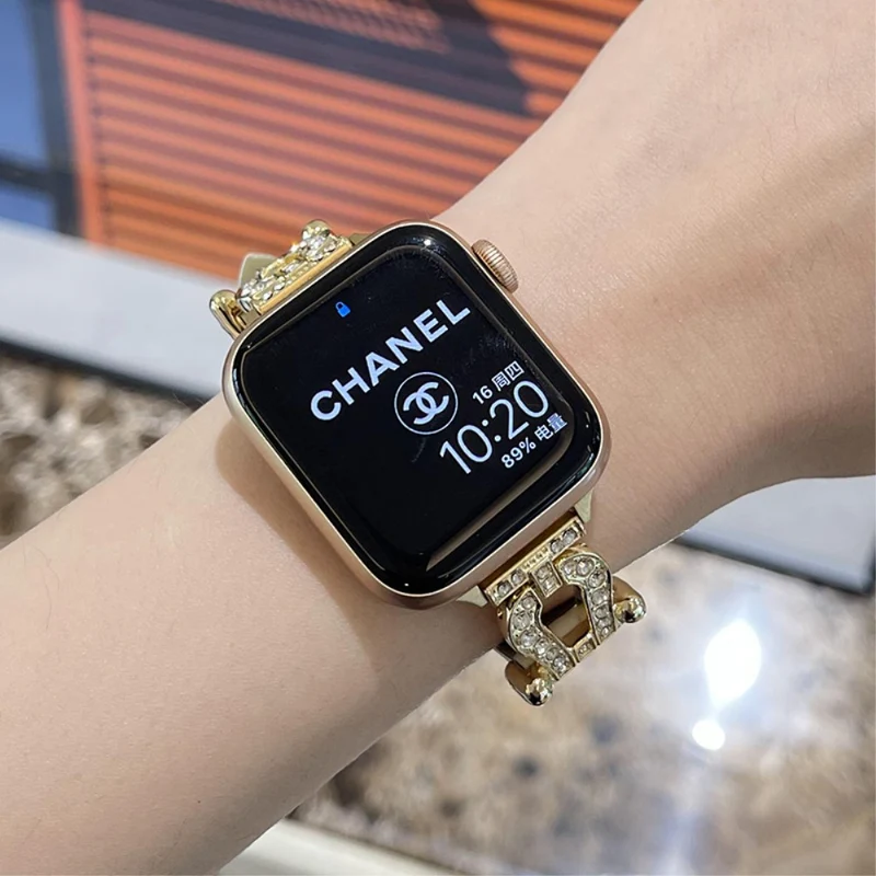 Apple Watch 49mm / 45mm / 44mm / 42mm Cowhide Leather Band - Green / Gold Buckle