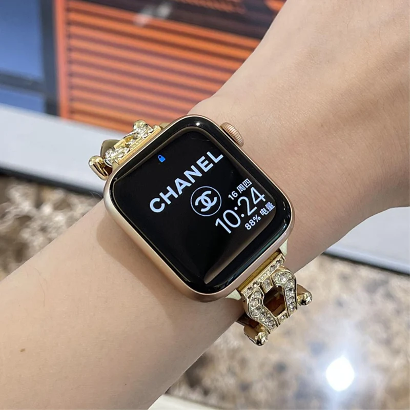 Apple Watch 49mm / 45mm / 44mm / 42mm Cowhide Leather Band - Green / Gold Buckle