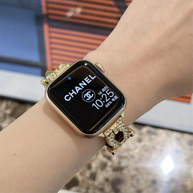 Apple Watch 49mm / 45mm / 44mm / 42mm Cowhide Leather Band - Green / Gold Buckle