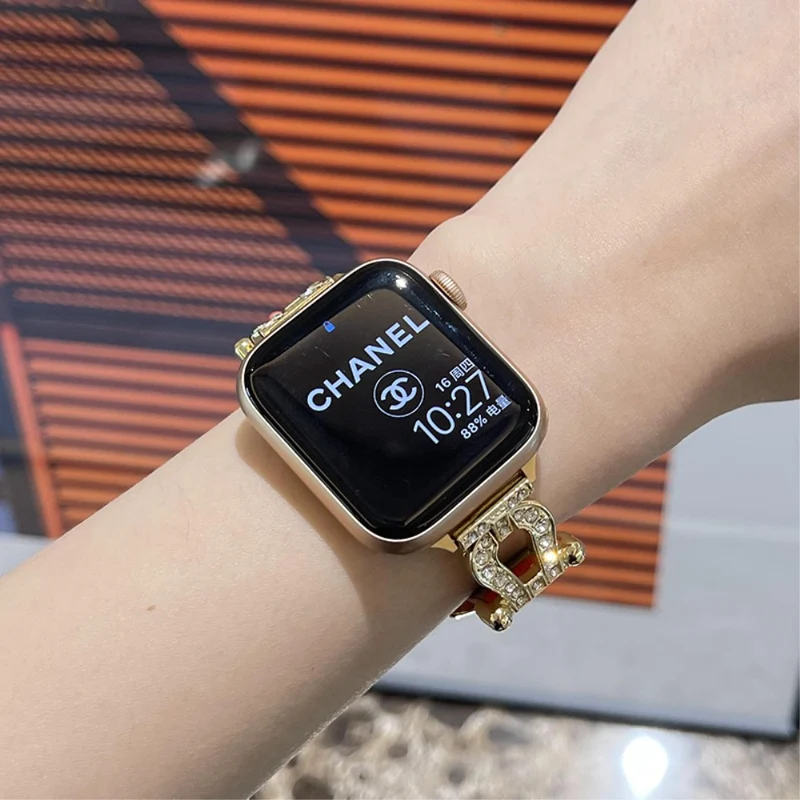 Apple Watch 49mm / 45mm / 44mm / 42mm Cowhide Leather Band - Green / Gold Buckle