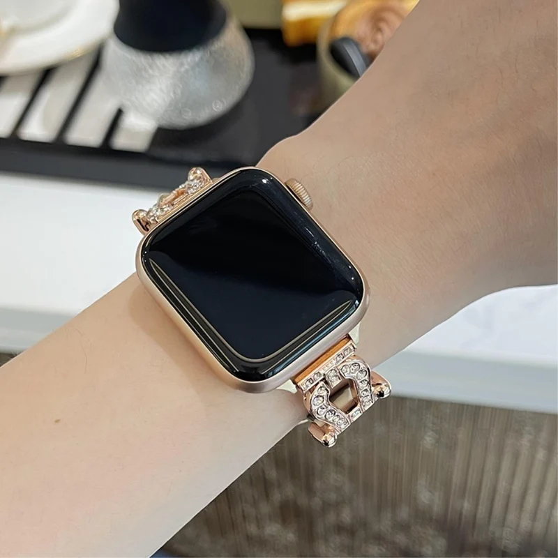 Apple Watch 49mm / 45mm / 44mm / 42mm Cowhide Leather Band - Green / Gold Buckle