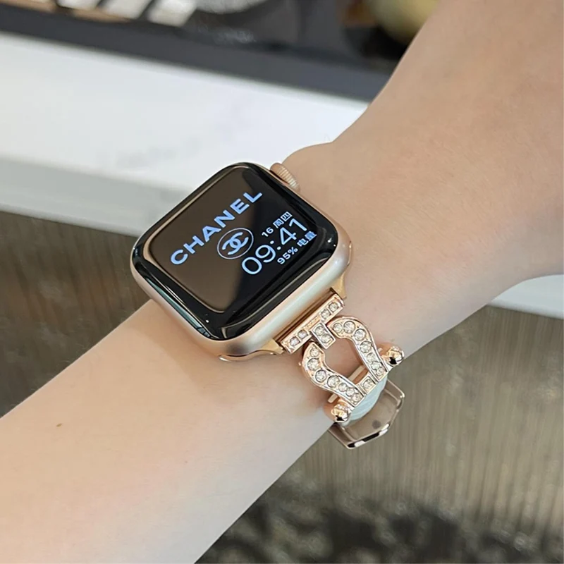 Apple Watch 49mm / 45mm / 44mm / 42mm Cowhide Leather Band - Green / Gold Buckle